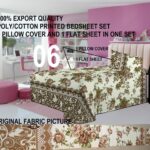 Red Poly/Cotton Single Bedsheet Set - 2 Pcs