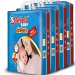 Shield-Pack of 4 Diaper Mega Bachat Pack Small (70-Diapers, 03-06Kg)